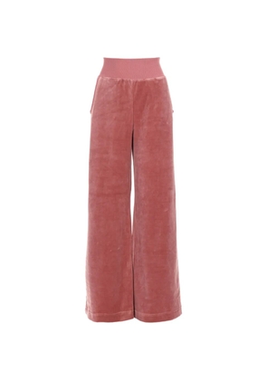 Alberta Ferretti ribbed-waistband velvet trousers - Pink