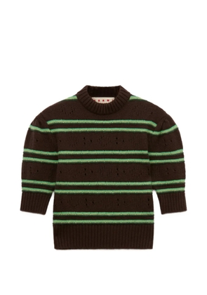 Marni brown cashmere jumper with openwork knit