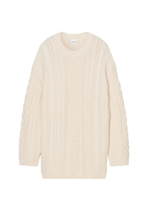 Closed cable-knit sweater - Neutrals