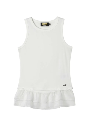 Mini Cream ruffled-trim sleeveless top - White