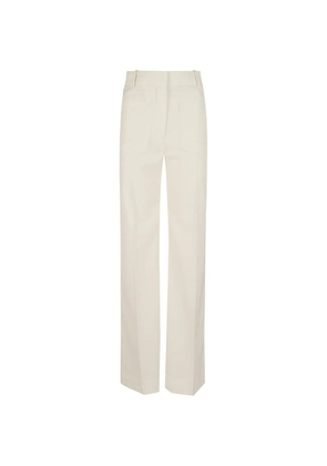 Victoria Beckham Alina patch-pocket wool trousers - White