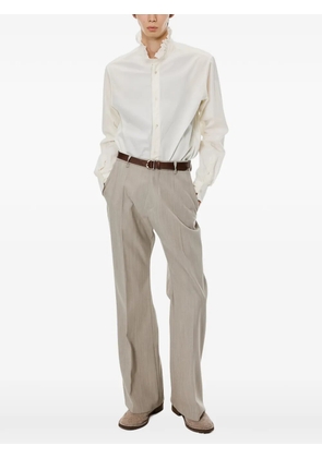 MASU ruffled zip-up shirt - Neutrals