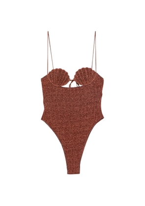 Oséree Lumière Shell cutout swimsuit - Brown