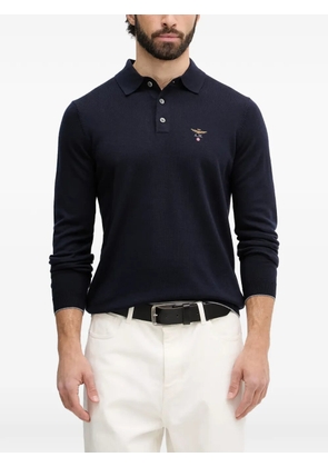 Aeronautica Militare logo-embroidered long-sleeve sweater - Blue