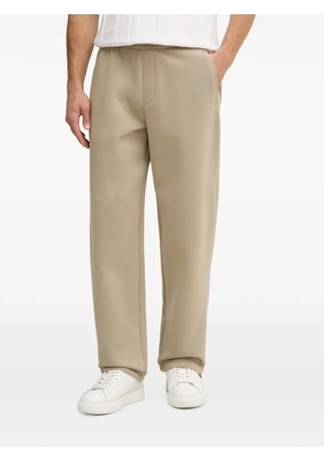Armani Exchange logo-plaque straight-leg trousers - Neutrals