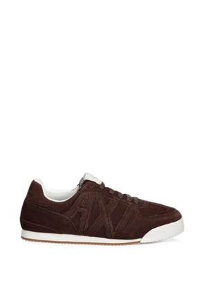 Armani Exchange logo-appliqué suede sneakers - Brown