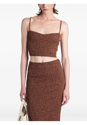 MC2 Saint Barth leopard-print crop top - Brown