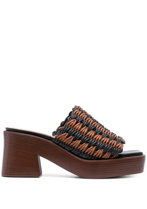 Tod's woven-detail block-heel sandals - Brown