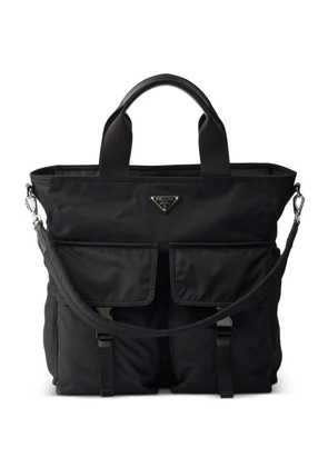 Prada Explore Re-Nylon and leather tote bag - Black