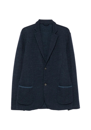 Gran Sasso herringbone-knit single-breasted wool blazer - Blue