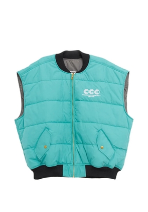Willy Chavarria quilted logo-print reversible gilet - Blue