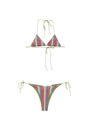 Oséree Lolita striped-pattern bikini - Green