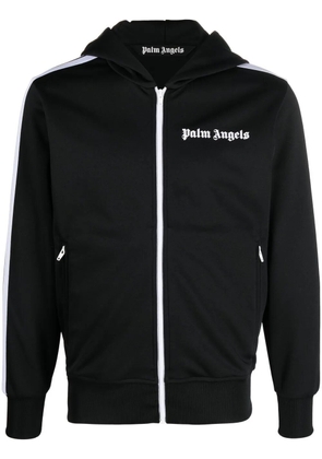Palm Angels logo-print hooded jacket - Black