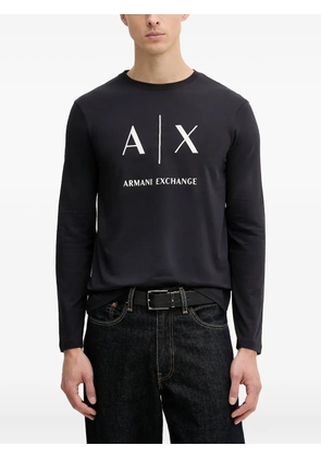 Armani Exchange logo-print long-sleeve T-shirt - Black