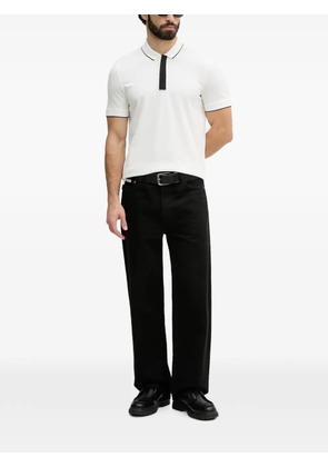 Armani Exchange logo-tape polo shirt - White