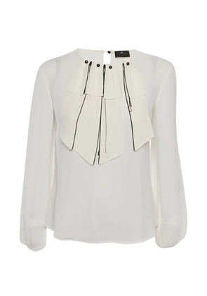 Elisabetta Franchi crepe trim-detail top - White