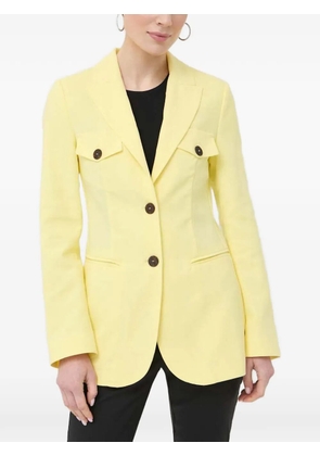 Beatrice B button-up flap-pocket blazer - Yellow