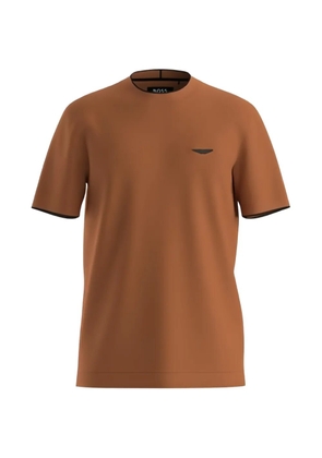 BOSS logo-plaque cotton T-shirt - Brown