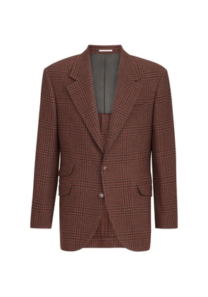 Brunello Cucinelli cashmere Prince of Wales Cavallo Tailor blazer - Brown