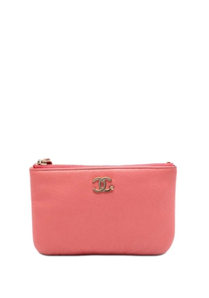 CHANEL Pre-Owned 2018-2019 Mini CC Goatskin Camellia O Case Zip pouch - Pink