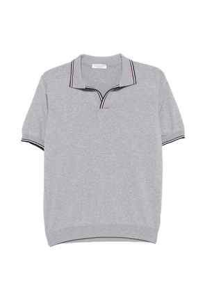 Gran Sasso stripe-trim V-neck polo shirt - Grey