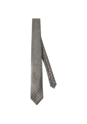 Brunello Cucinelli silk tie with geometric floral pattern - Grey