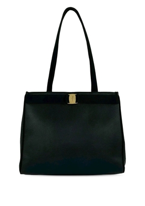 Ferragamo Pre-Owned 1990-2000 Lizard Embossed Leather Vara tote bag - Black
