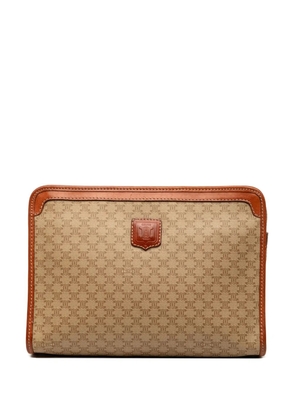Celine Pre-Owned 2008 Macadam Coated Canvas clutch bag - Neutrals