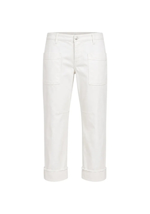 Maurizio Massimino patch-pocket frayed-hem jeans - White