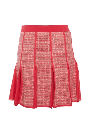 Elisabetta Franchi Lurex-knit paneled mini skirt - Red
