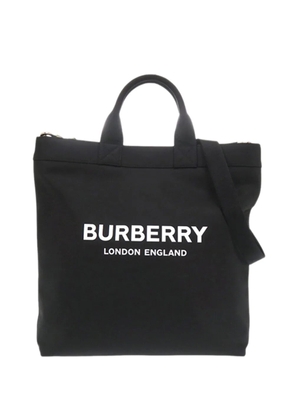 Burberry Pre-Owned 2018-2023 Econyl Nylon Logo Artie Convertible Tote satchel - Black