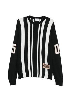 Moschino vertical-stripe logo-detail sweater - Black