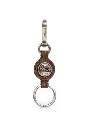 ETRO circular Arnica key ring with Pegaso coin - Brown
