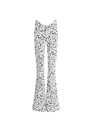 Jean Paul Gaultier The Curved flower-print denim flared jeans - White
