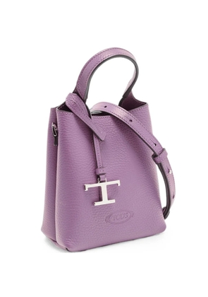 Tod's Vintage pebbled leather satchel bag - Purple
