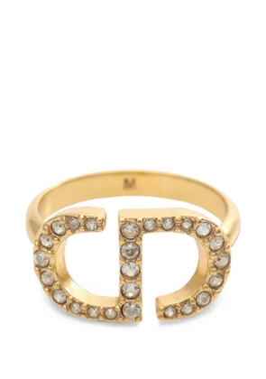 Christian Dior Pre-Owned 2010s Petit CD rhinestone-embellished ring - Gold