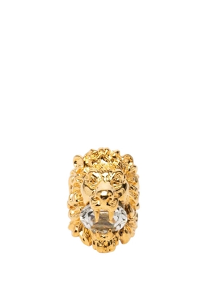 Gucci Pre-Owned 2000-2015 Gold Plated Crystal Lion Head Ring costume ring