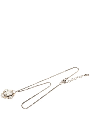 CHANEL Pre-Owned 2008 CC Brass Strass Pendant Necklace costume necklace - Silver