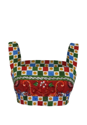 Dolce & Gabbana Pre-Owned printed jacquard crop top - Red