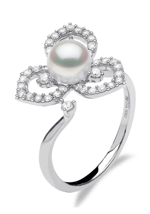 Yoko London 18kt white gold Petal pearl and diamond ring - Silver