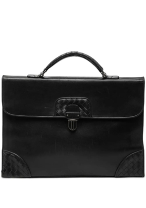 Bottega Veneta Pre-Owned 2000-2007 Intrecciato Trimmed Leather business bag - Black