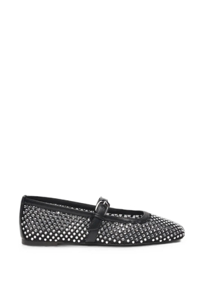 Stuart Weitzman crystal-embellished mesh ballet flats - Black