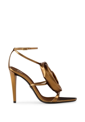 Giuseppe Zanotti Curded Flowers sandal 105 - Brown