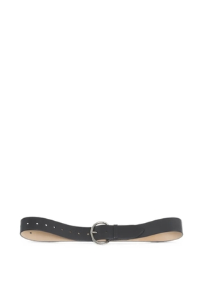 Marni black leather belt with round buckle