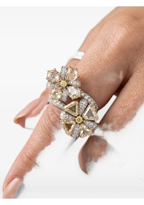HYT Jewelry floral diamond ring - Silver