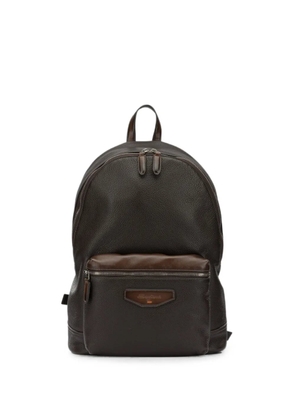 Santoni pebbled-leather backpack - Brown