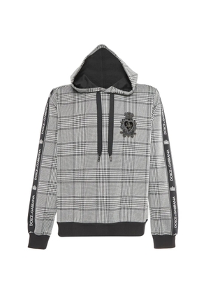 Dolce & Gabbana Pre-Owned plaid-pattern drawstring hoodie - Black