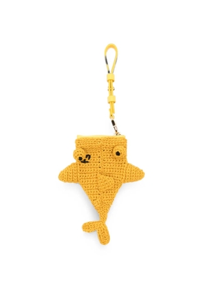 FENDI crochet shark bag charm - Yellow