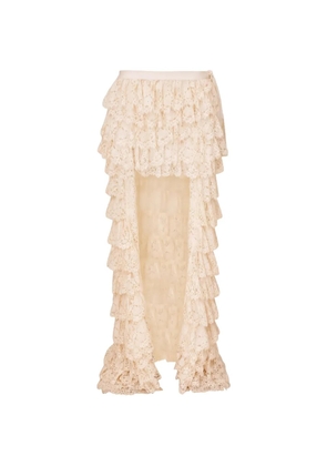 LoveShackFancy Camilia lace ruffled skirt - Neutrals