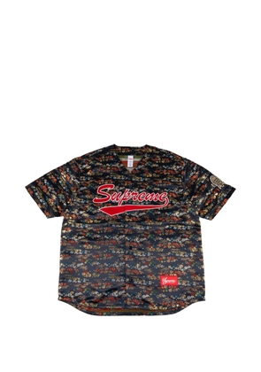 Supreme floral-print baseball jersey - Blue